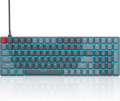 MageGee 100 Keys Mechanical Gaming Keyboard, Blue Switch, 96% Compact Layout LED Blue Backlit Wired Keyboard with Numpad Arrow Keys, for PC Laptop, for Game and Office, Black Grey