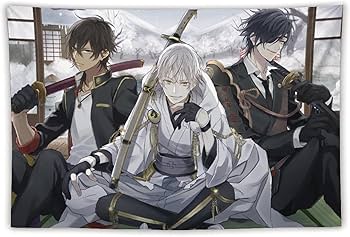 刀剣乱舞 絵巻 スクエア缶バッジ 祝画 鶴丸 国永 燭台切 光忠 大倶利