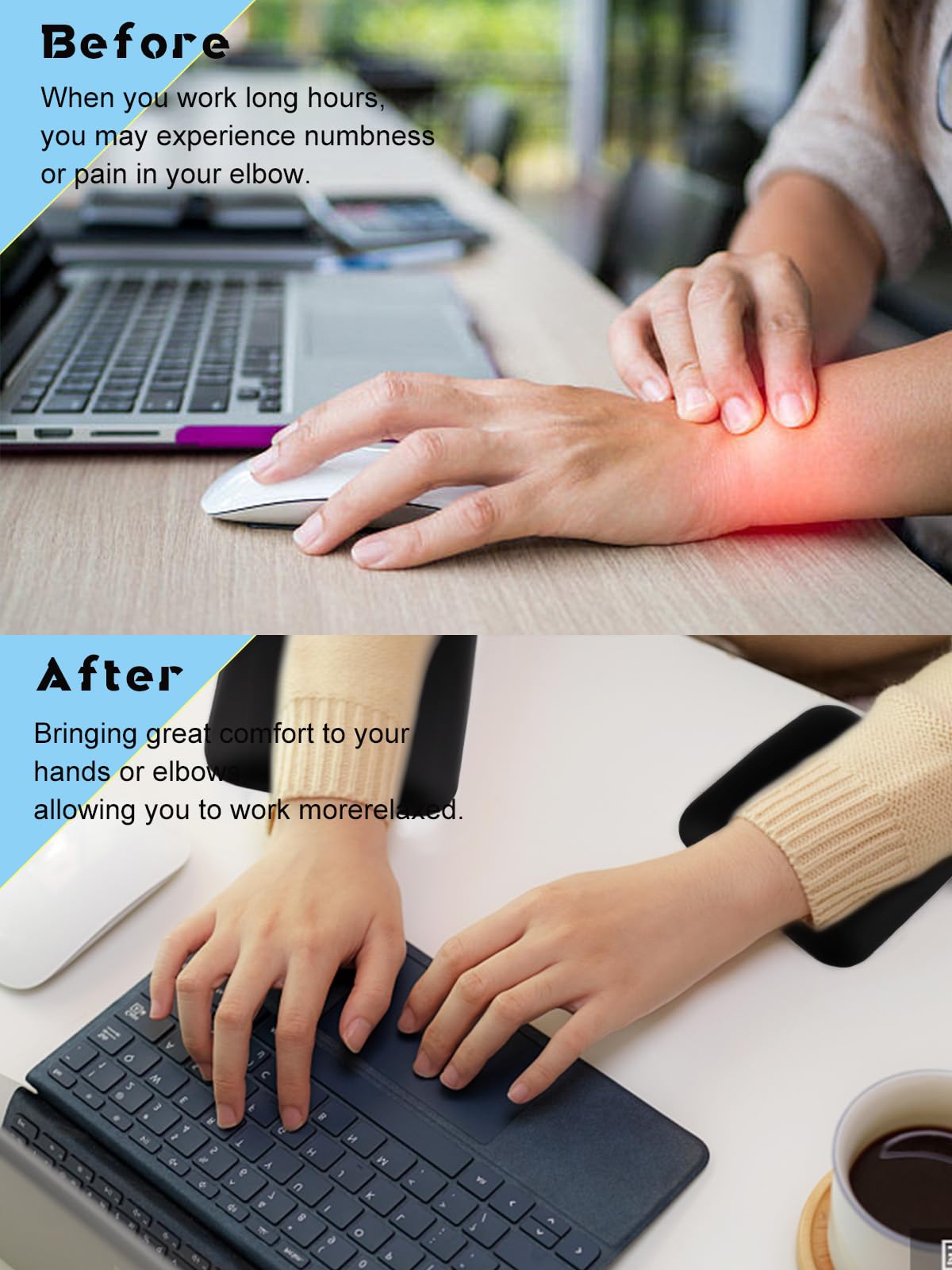 EBANKU 2 pezzi Poggiamano per Unghie Quadrato Morbido Microfibra Poggiamano Poggiagomiti Ergonomico Antiscivolo Unghie Acriliche Tech Gaming