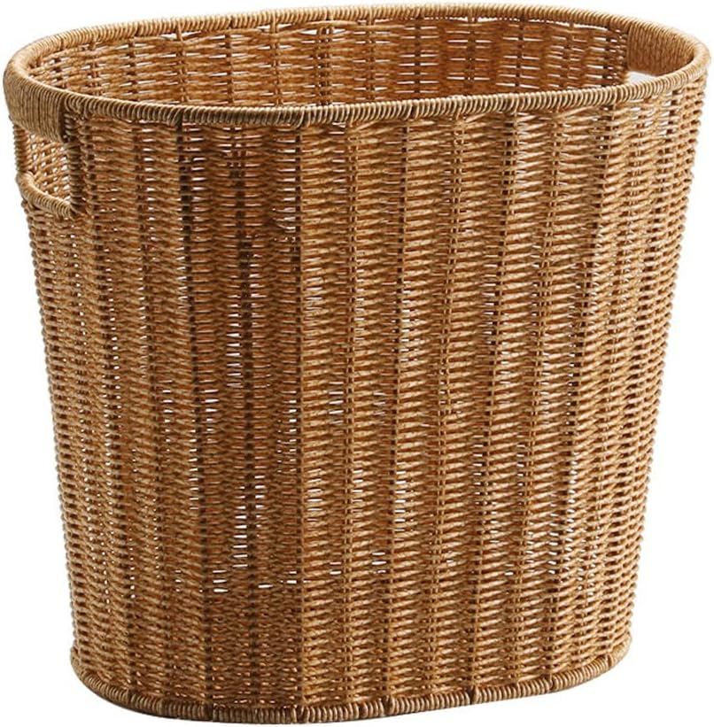 Dirty Clothes Basket Imitation Rattan Dirty Clothes Basket Hotel Bathroom Laundry Basket Dirty Clothes Storage Basket (Braun 38.5 * 26.5 * 34cm)