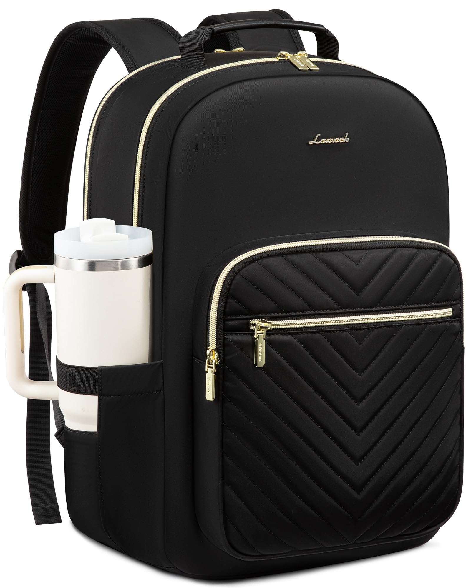 LOVEVOOK Laptop Backpack for Women with Giant Tumbler Holder 15 6 inch Designer Travel Backpack Laptop Bag College