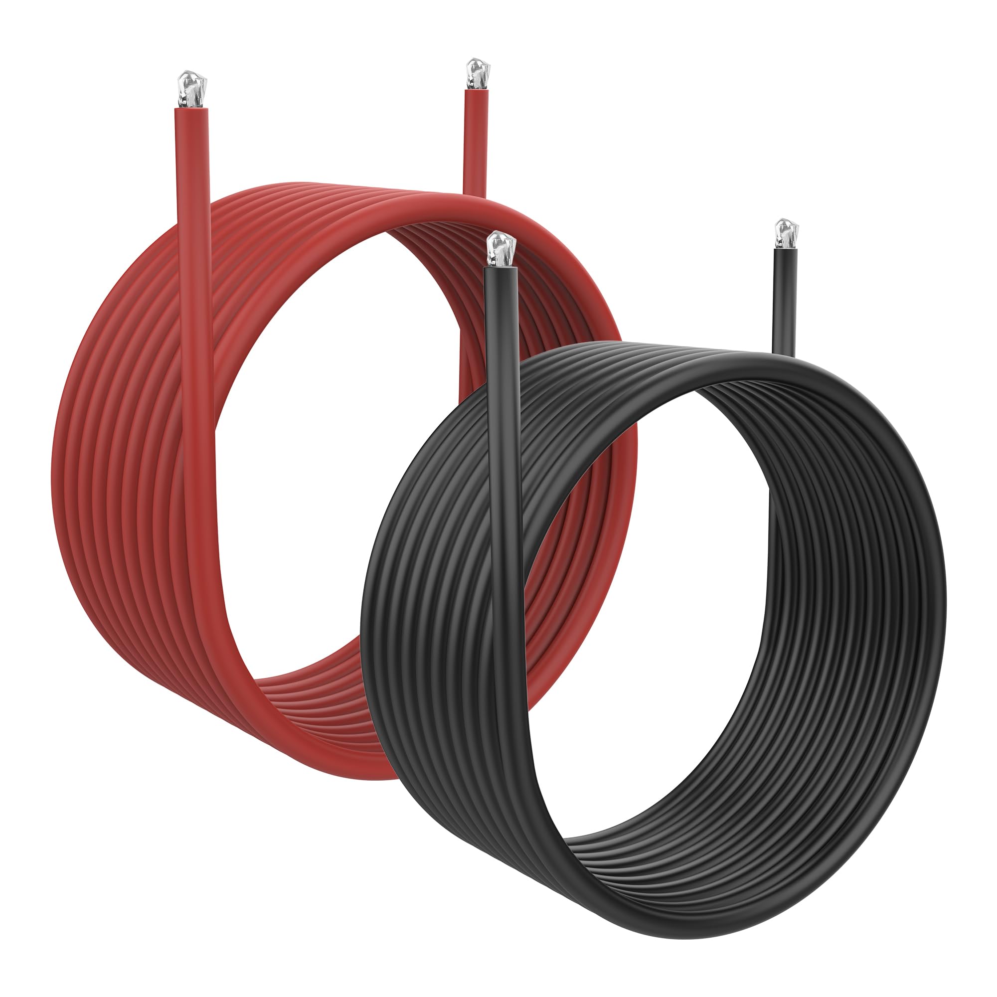 XMSJSIY 10 Gauge Wire Silicone Electrical Cable Red & Black 10 AWG Wire 2 Core Conductor Battery Cable Oxygen Free Stranded Tinned Copper Wire for RC Car Marine Battery Clamp Cable (3 M / 9.84 FT)