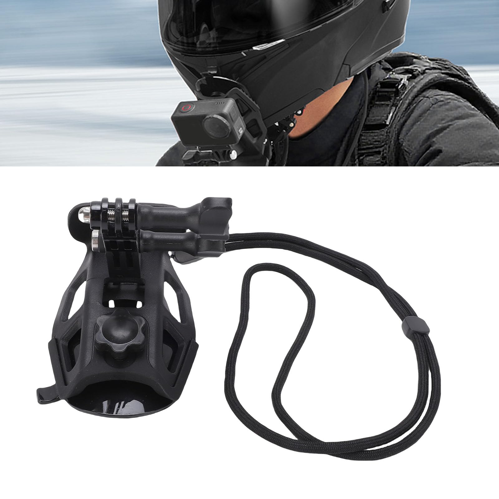 Abrazadera para casco de cámara ajustable multiángulo con montaje en barbilla para casco para Action Ace Series