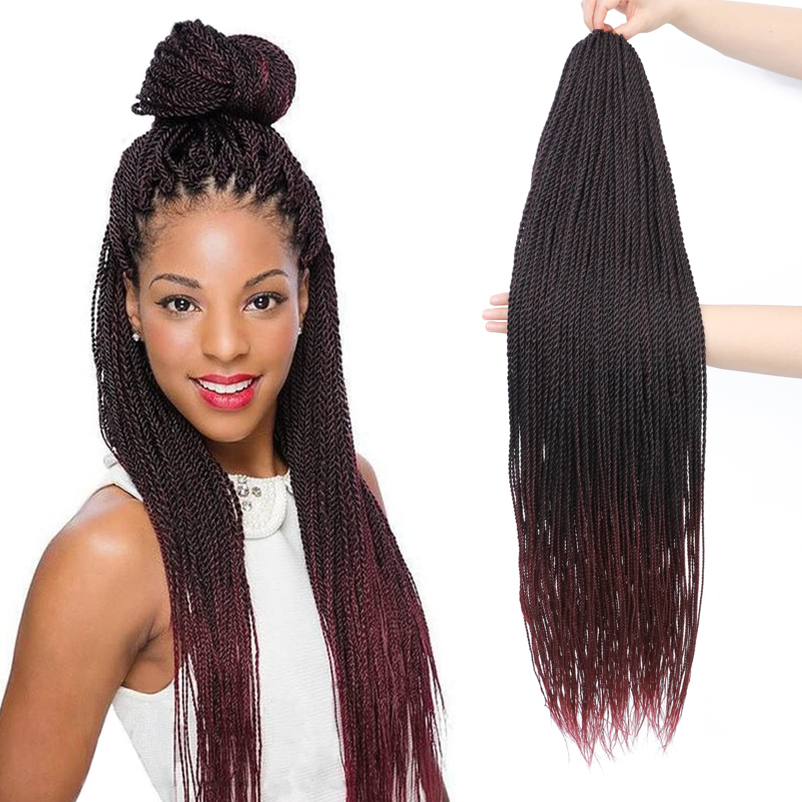 NAYOO Crochet Hair Senegalese Twist 28 Inch 8 Packs Small Crochet Hair For Braiding, 35 Strands/Pack Crochet Braids Hair for Black Women, Crochet