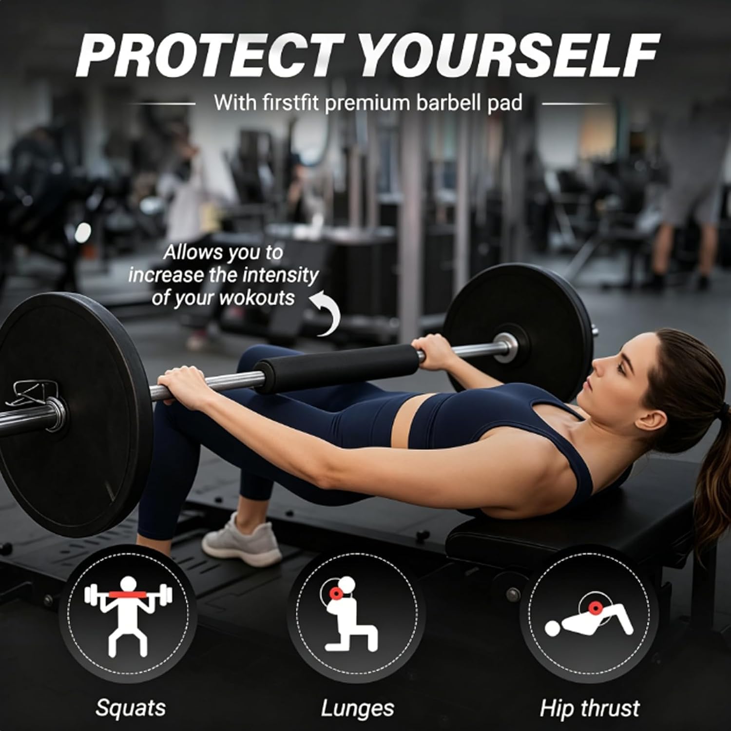 Barbell Squat Pad, Hip Thrusts Pad, Barbell Neck & Shoulder Protective Pad image 3