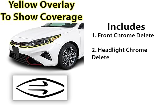 Miniatura 6 de BOGAR TECH DESIGNS Adhesivo de vinilo para eliminar el cromo del parachoques delantero compatible con Kia Forte 2022-2024, negro brillante