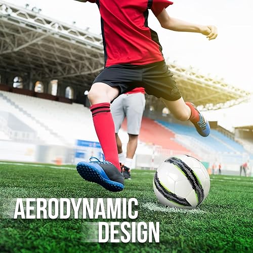 Miniatura 4 de Western Star Soccer Ball Size 4 & Size 5 - Official Match Weight - 5 Colors - Youth & Adult Soccer Players - Thermo Bonded Hybrid Balls - Reinforced