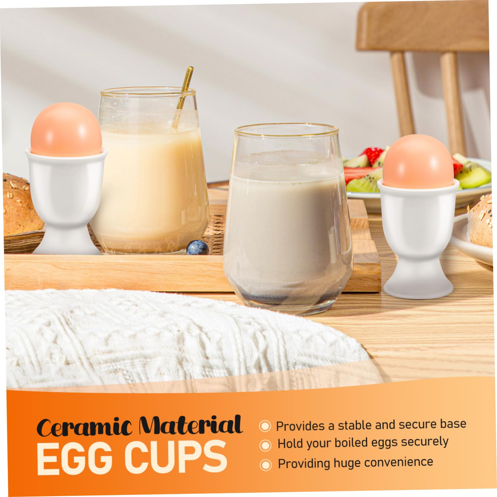 Coquetiers en céramique, pour toute table de petit-déjeuner, œufs durs et mous (16 pièces)