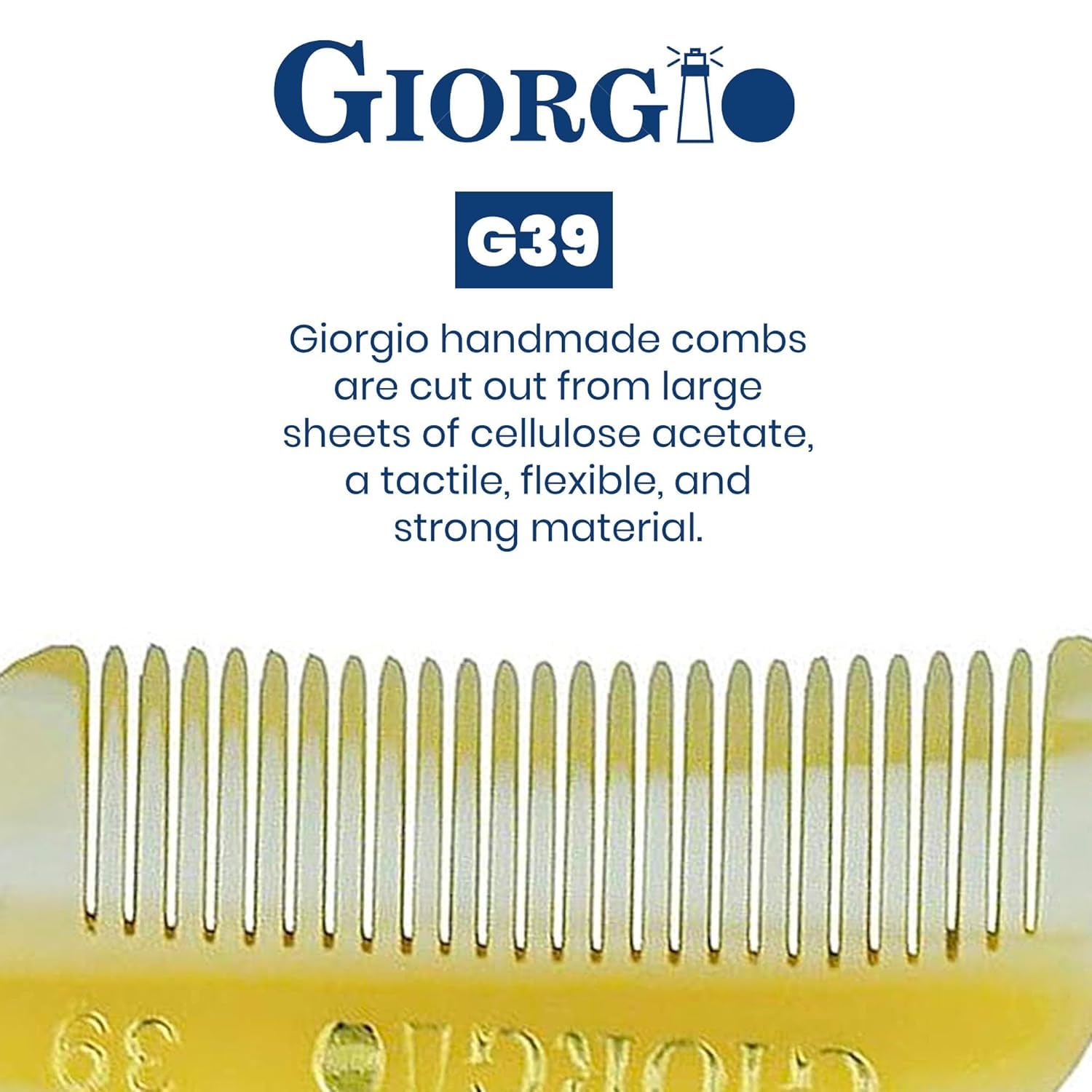 Giorgio G39 Extra Small Men's Fine Toothed Beard and Mustache Comb for Facial Hair Grooming and Styling. Add this pocket comb to your hair styling accessories, Saw-Cut and Hand Polished