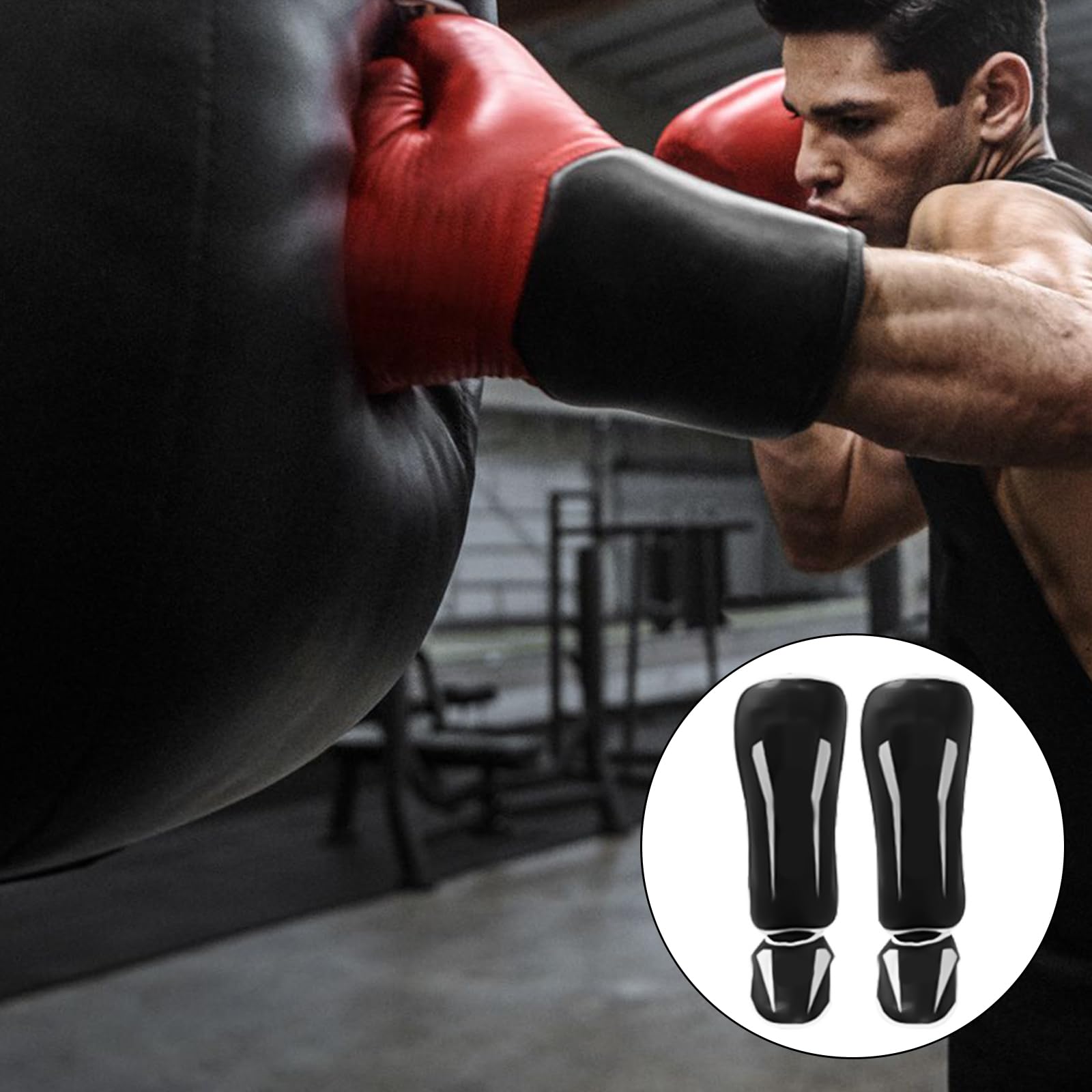 Protège-tibias de fitness, kickboxing, Muay Thai, protection en mousse pour les jambes et les pieds pour arts martiaux, sparring boxe