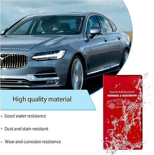 Miniatura 4 de Soporte para registro y seguro de automóvil, organizador esencial para documentos de tarjetas de automóvil con cierre, accesorios interiores de