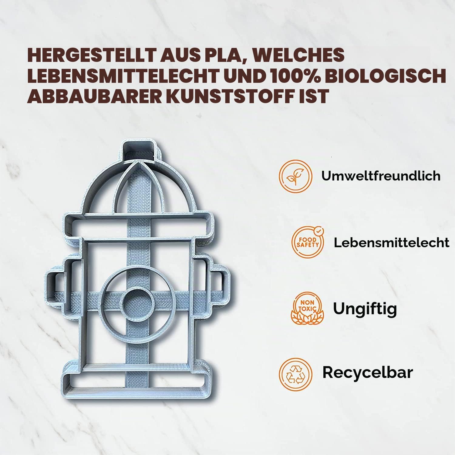 Feuerwehrmann Ausstechformen zum Backen - 10er Set Ausstechformen mit Stempel Feuerwehrauto, Feuerwehrhelm, Feuerlöscher, Feuerlöscher, Hydrant, Axt, Hund, Schlauch, Leiter, Kegel & Flamme