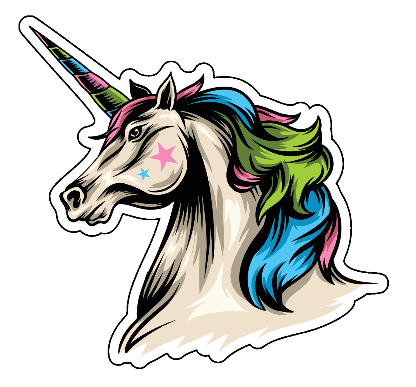 Calcomanía de unicornio para personalizar tazas y ventanas con estilo fantástico