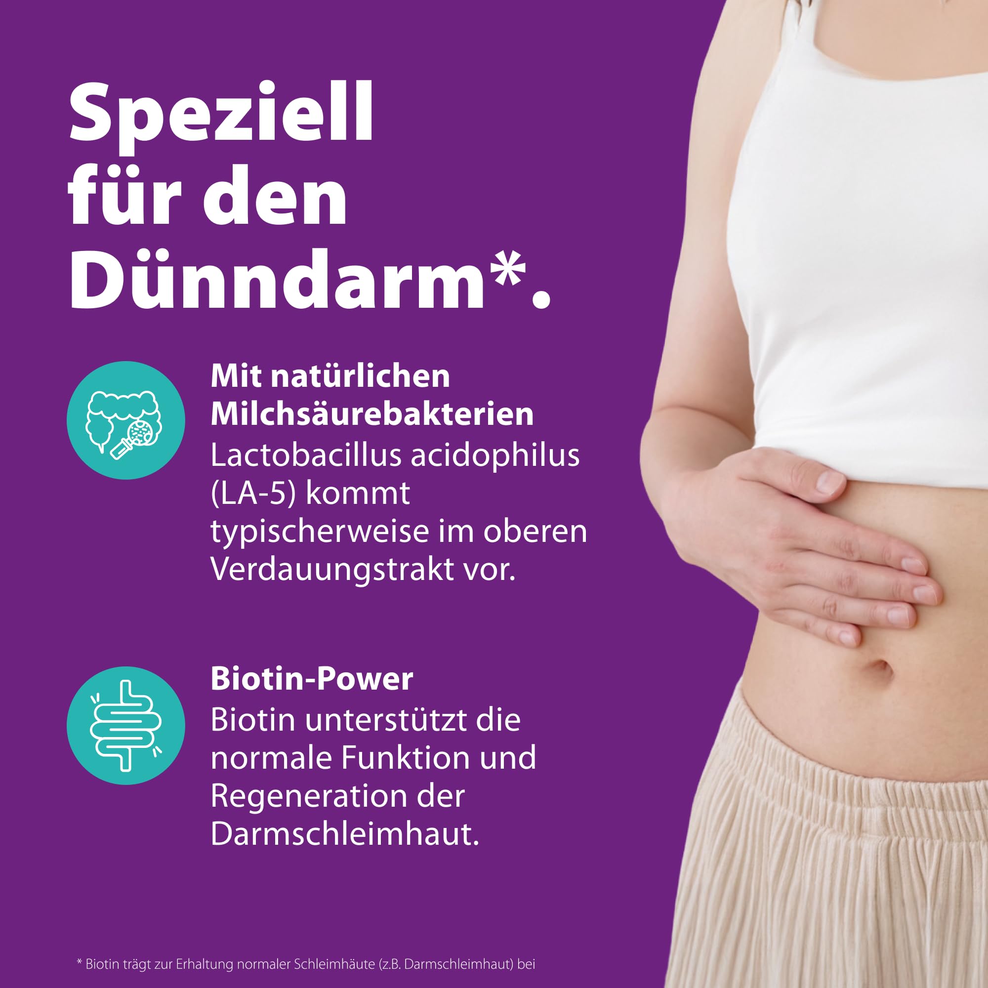 SymbioLact A für die Darmschleimhaut des oberen Verdauungstrakts, 90 Beutel | Mit Milchsäurebakterien und Biotin, 2 Mrd. Bakterien pro Beutel