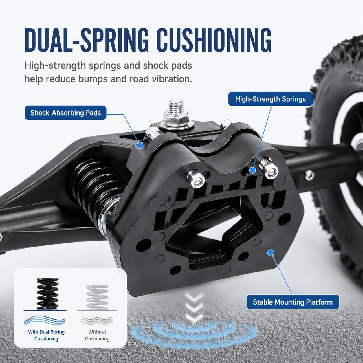 8 pouces Skate Wheel Skateboard Truck Combo Set avec support de roue, roues combinées, planche à roulettes, poulie hors route, camions électriques, montagne board longboard