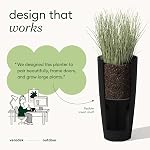 Veradek Mason Series Vega Planter - Planter rond pour porch/patio intérieur ou extérieur en plastique avec trous de drainage.Décor moderne pour, Fleurs, Plantes intérieures
