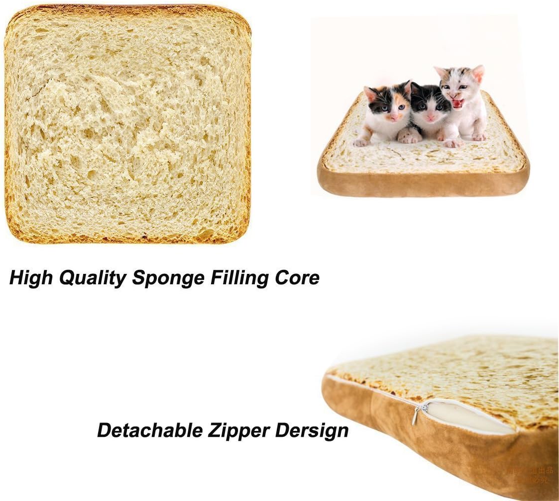 ShellKingdom Cat Bed,Creative Pet Bed for Kitty Cat and Small Dog（Beige，Bread）