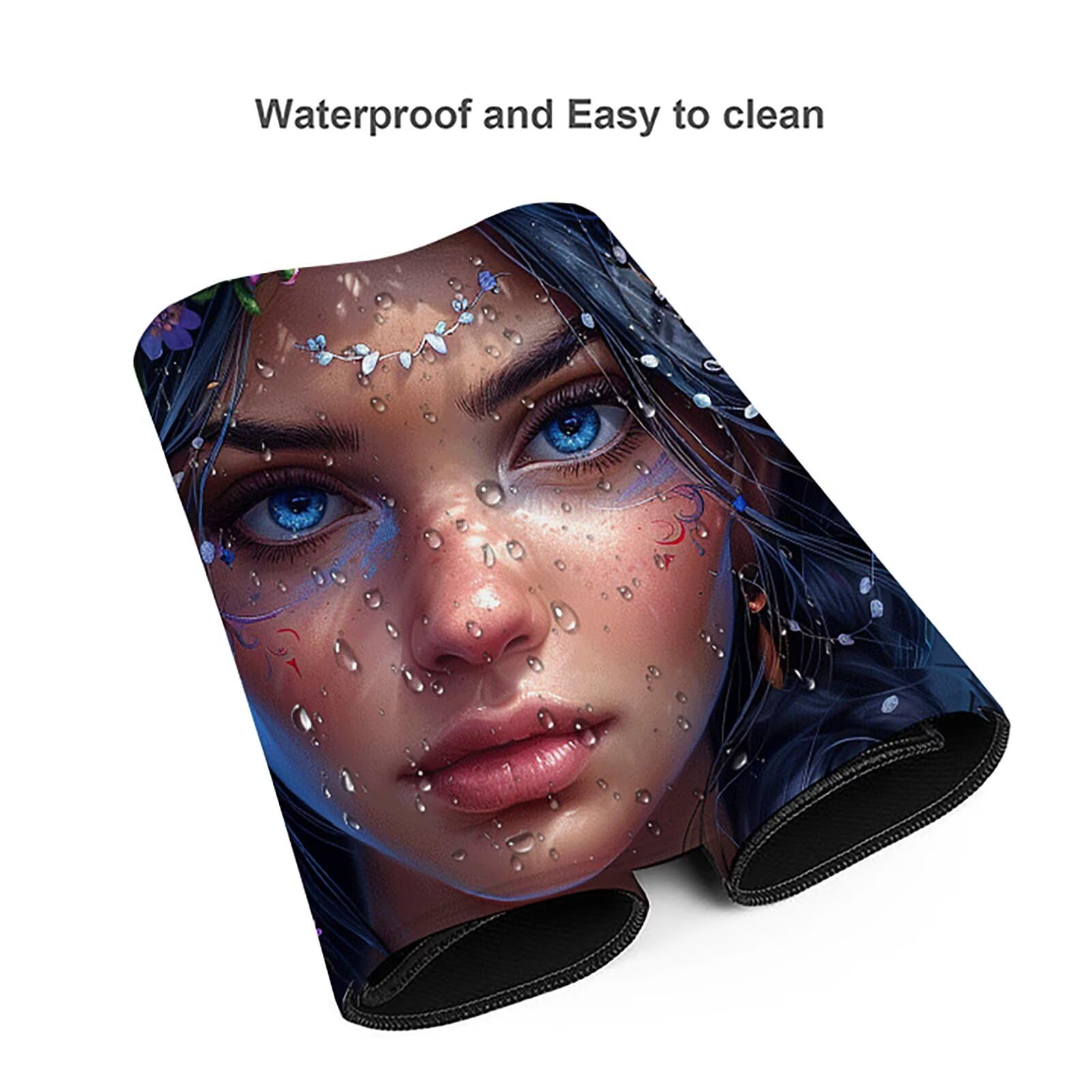 Mujer Alfombrilla Ratón Gaming XXL 1500x800x3mm, Alfombrilla Gaming Azul Mousepad con Base de Goma Antideslizante, Impermeable Desk Mat para Teclado y Raton, Accesorios Gaming, Regalos de Hombre 4-6