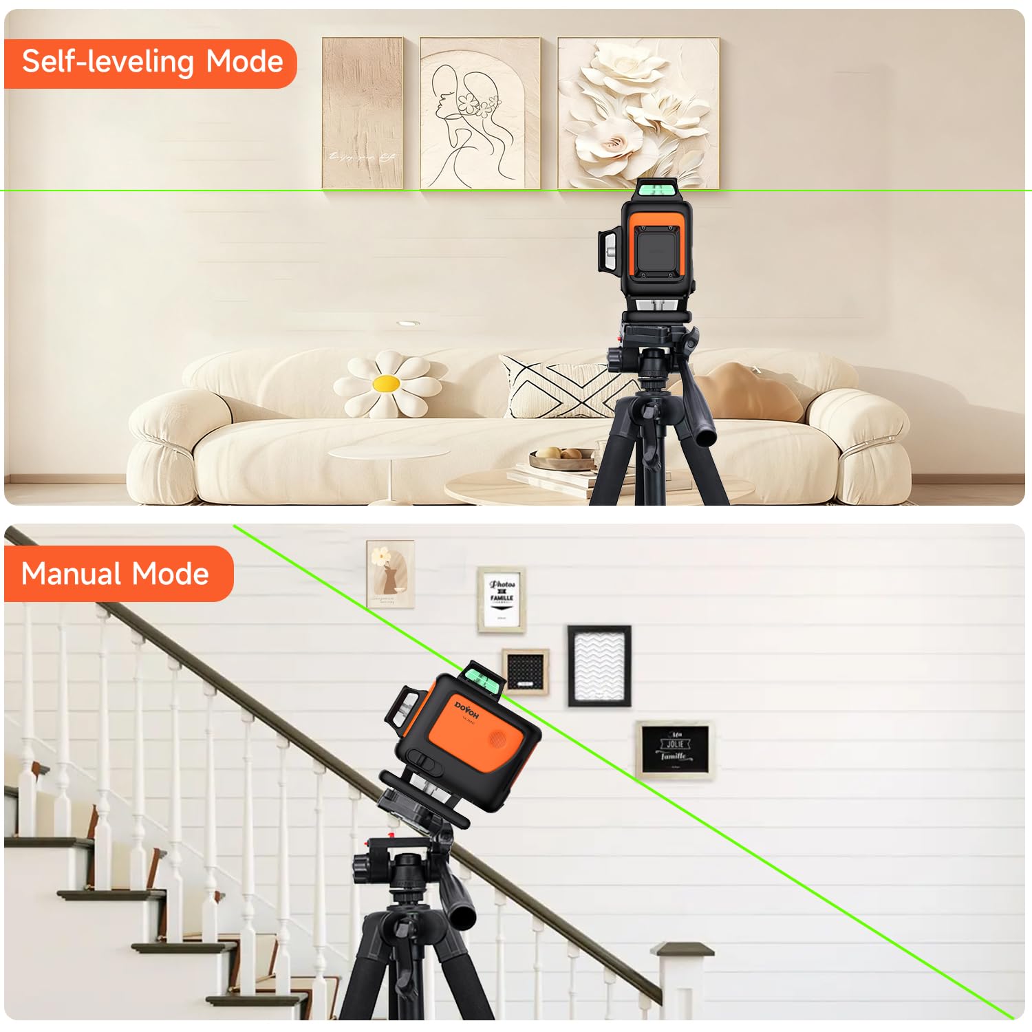 DOVOH 4D Laser Level - 360° Self Leveling -6