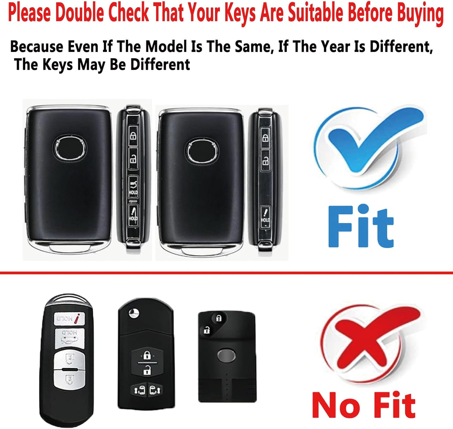 Key Fob Cover Case Compatible with 2019-2024 Mazda 3/Hatchback, 2020-2024 CX-5, CX-30, CX-9 Accessories (Blue)