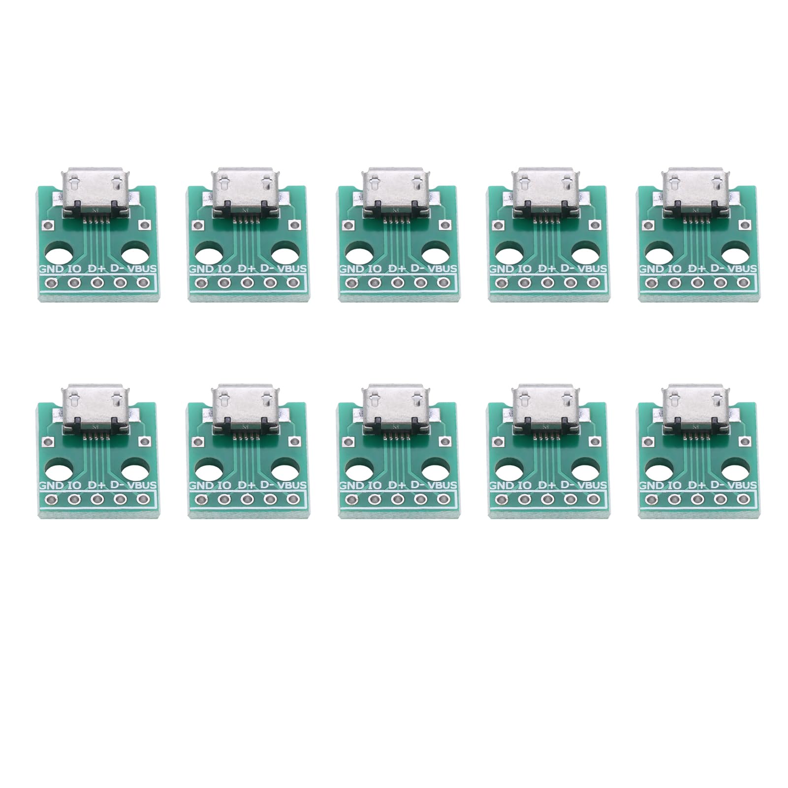 ANKROYU 10 Pcs 5 Pin 2.54mm Pitch Micro DIP Adapter Board, Micro Female Socket DIP Adapter Board, 4P DIP Adapter for Power Supply Breadboard Design
