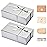 LIFELUM Large Gift Boxes with Lids, 2 Pack 13.8 x 8.3 x 4.4 inch Silver Gift Boxes with Ribbon, Card, Shredded Paper Filler for Presents, Graduation, Christmas, Birthdays