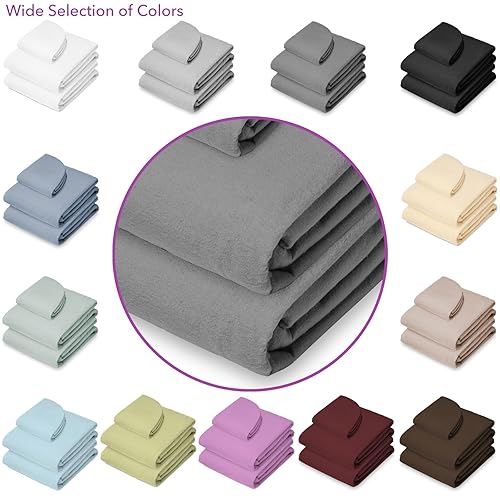 Miniatura 18 de Saloniture Juego de sábanas de franela de masaje de 3 piezas, funda de cama facial de algodón suave, incluye sábanas planas y ajustables con funda