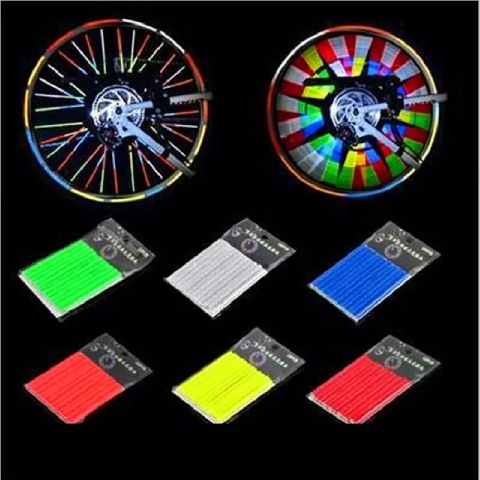 Fahrradlicht 12pc Fahrrad Felge Speichen Clip Nacht Sicherheit Warnung Licht Fahrrad Reflektierende Reflektor Streifen MTB Bike Radfahren Zubehör(Red)