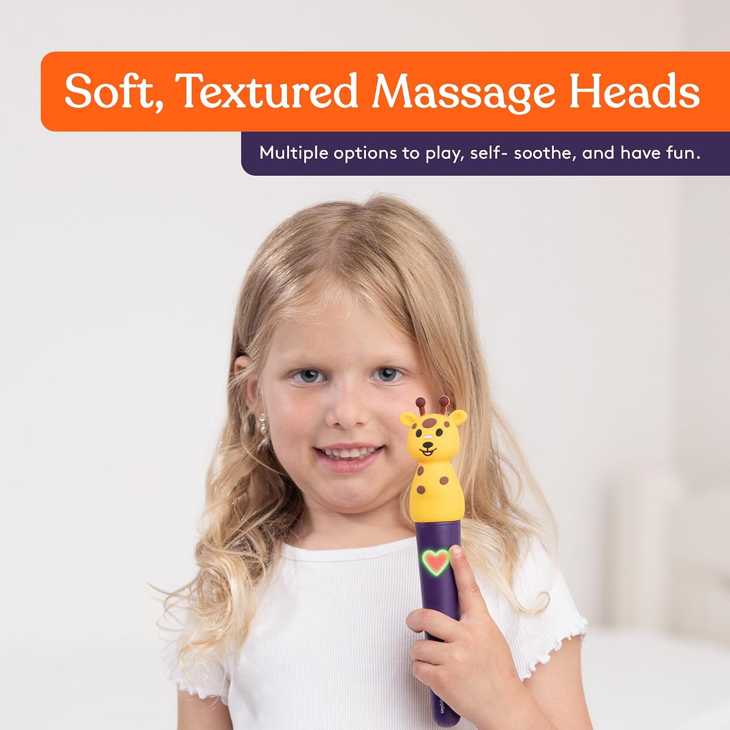Special Supplies Buzz Pal Oral Motor Stimulation Kit with Soft Textured Interchangeable Head, Calm Sensory Needs, Support Speech and Self Feeding, Gentle Vibrations (Giraffe)