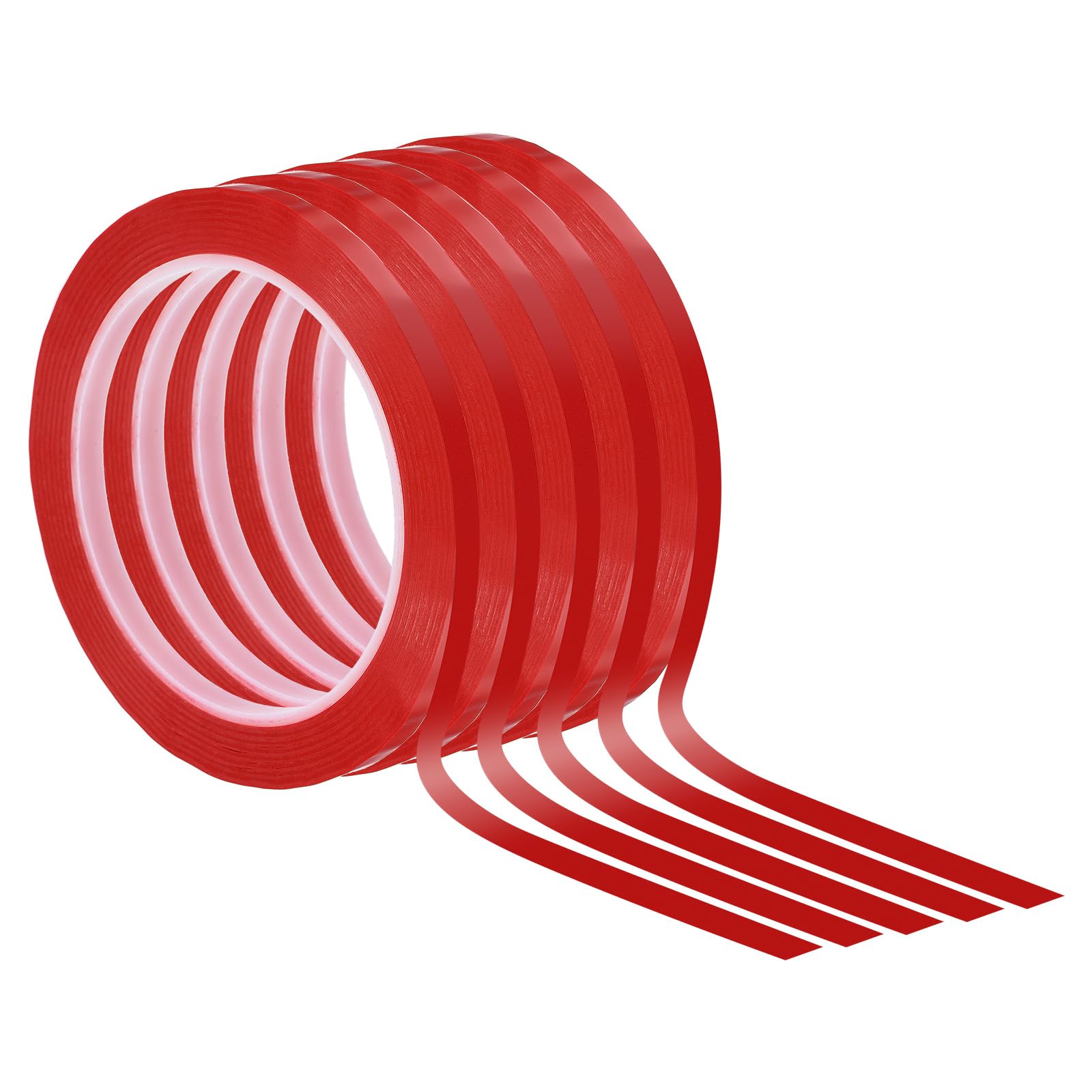 PATIKIL 9/32"(7mm) Whiteboard Tape, 5 Pack Thin Dry Erase Tape 72 Yard(66m) for Graphic Chart Marking DIY Art, Red โ image 1