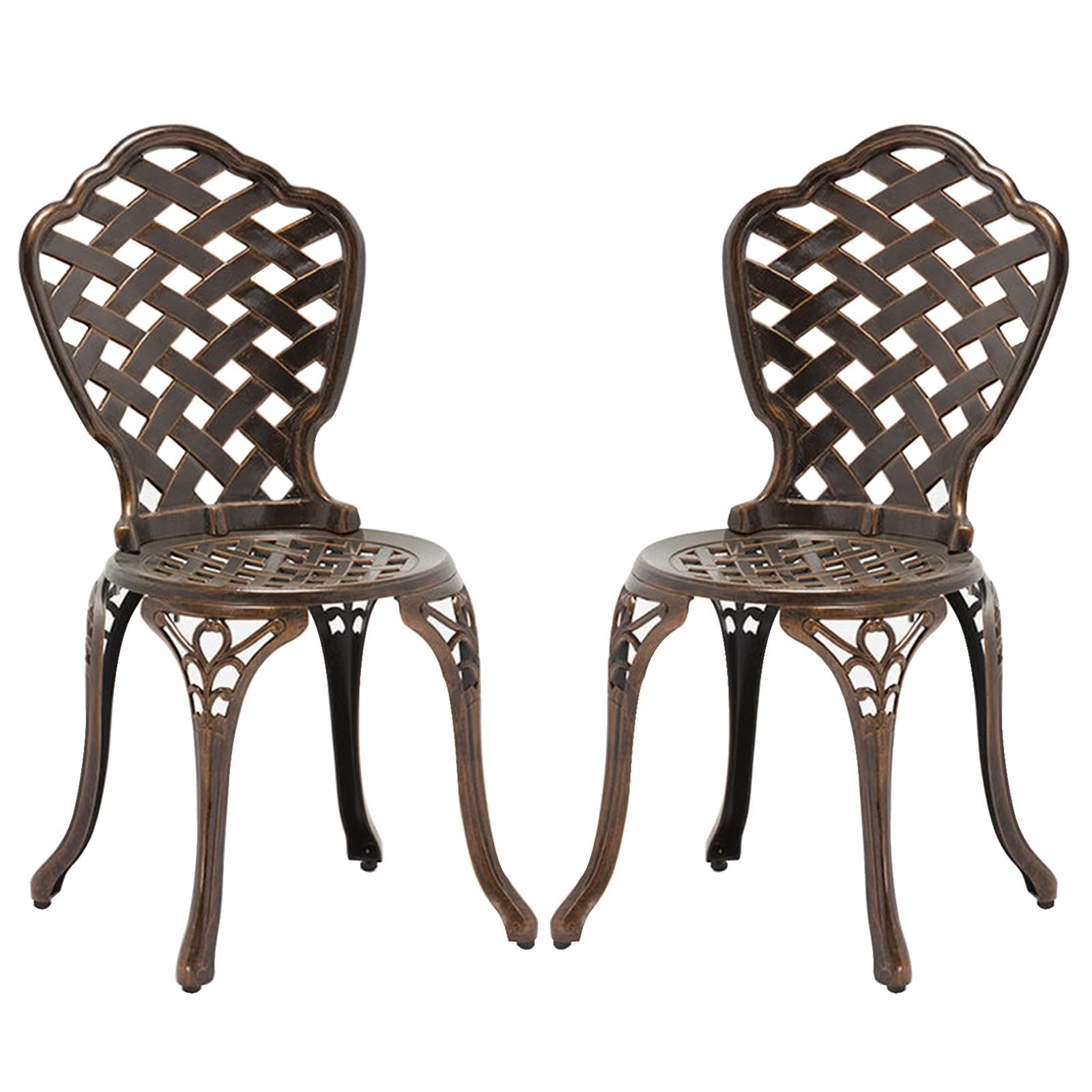 Chaise de salle à manger d'extérieur de jardin avec dossier creux