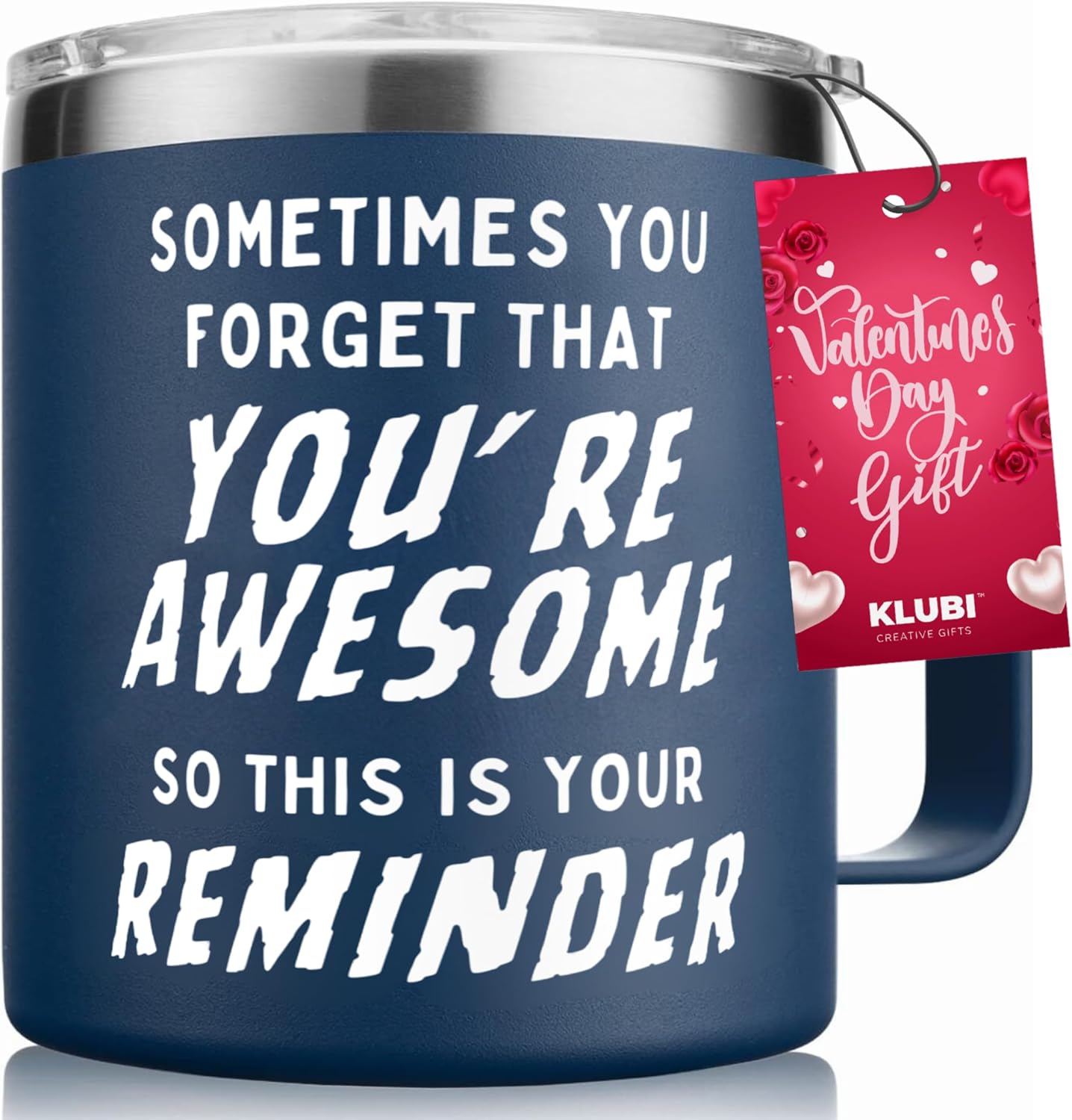 Birthday Gifts for Men Him Mug- Sometimes You Forget Your Awesome Gifts Navy 14oz Gifts for Men Over 50, 60, 70 Under 20, 30, 40 Cool Unique Gift Idea, Coffee Tumbler Gift for Dad, Husband, Boyfriend