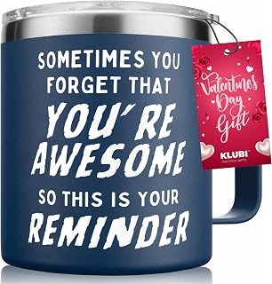 Mens Valentines Gifts for Him Mug- Sometimes You Forget Your Awesome Gifts Navy 14oz Birthday Gifts for Men Cool Unique Gift Idea, Coffee Tumbler Gift for Dad, Husband, Boyfriend Vday Mugs
