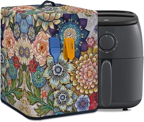 KUIFORTI Blooming - Protector de freidora de aire bohemio para decoración de cocina, funda protectora contra el polvo para olla de arroz con flores