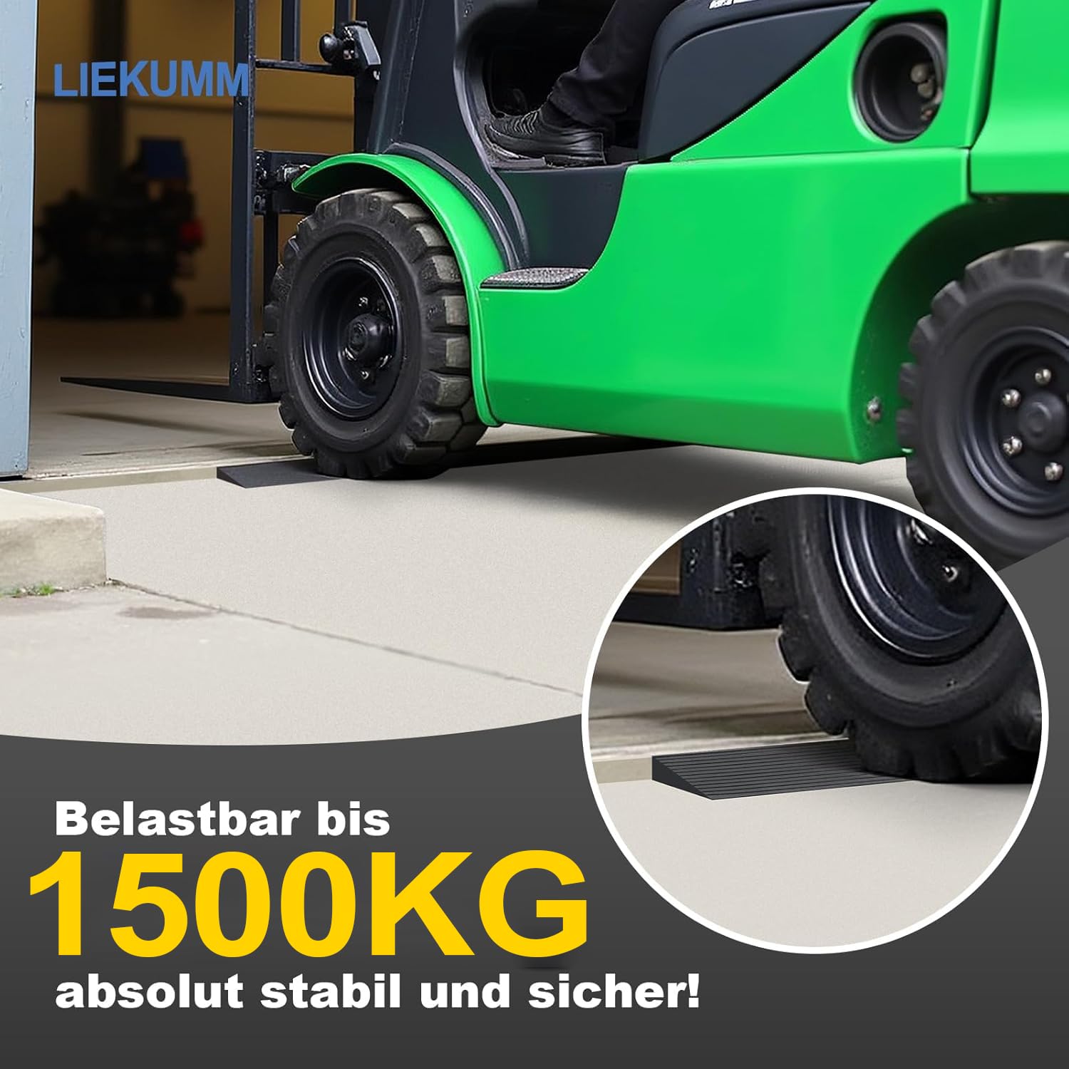 LIEKUMM Gumowa rampa progowa 900 x 15 mm, nośność 650 kg, czarna, nadaje się do drzwi, podjazdów, łazienek, możliwość przycinania