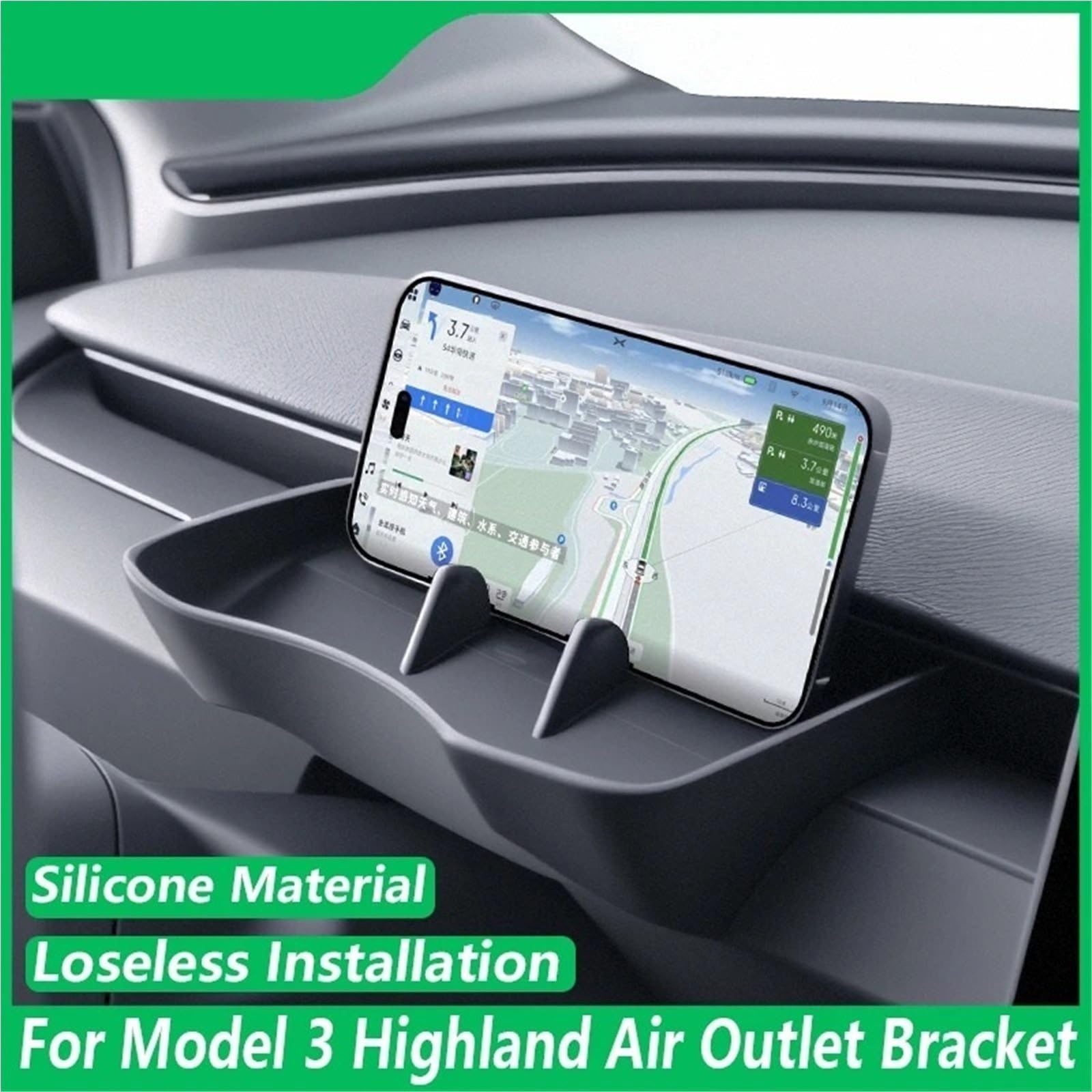 Accesorios Coche Porta Smartphone per Supporto per Telefono per Auto Presa d'Aria Vassoio portaoggetti per Occhiali in Silicone Presa d'Aria Staffa per Supporto Telefono