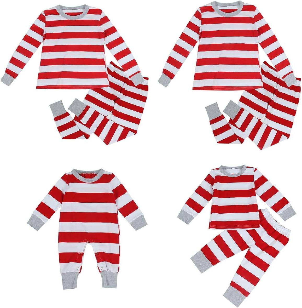 Christmas Pyjamas Set for Family Matching Xmas Sleepwear Nightwear Pjs (Color : White Red, Size : Women M)