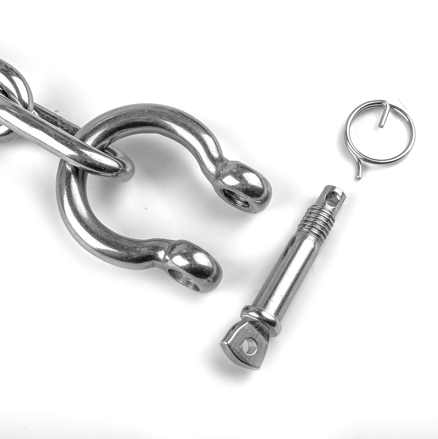 Stainless Steel Anchor Chain with Advanced Lock Ring Shackles Avaiable in 4 Sizes.