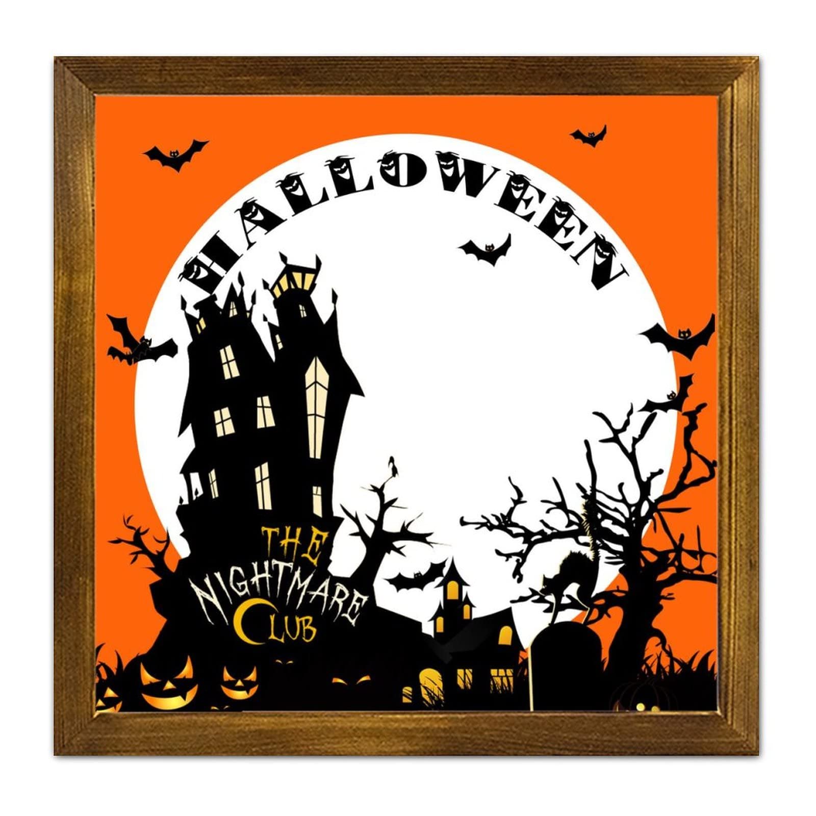 Panneau bois Halloween Castal Witch's Brew déco murale maison chambre
