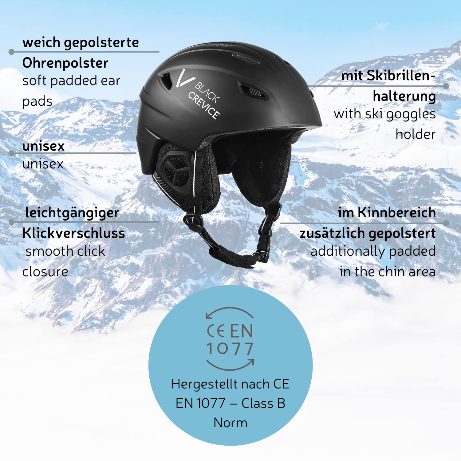 Black Crevice Streif - Casco da sci Unisex adulto