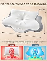 Vista 6 de Almohada cervical para el cuello para aliviar el dolor, almohada ergonómica de espuma viscoelástica para dormir de lado con contorno, almohada