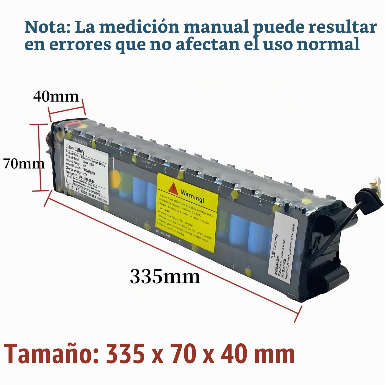 Pack de Batería de Iones de Litio 10S3P 36V 7800mAh con Interfaz de Comunicación de Celdas para Xiaomi M365 Patinete Eléctrico 335×70×40mm Azul