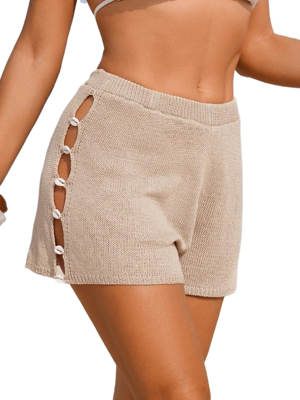 Women's Sexy Knitwear Cover Up Shorts With Side cover ups for swimwear