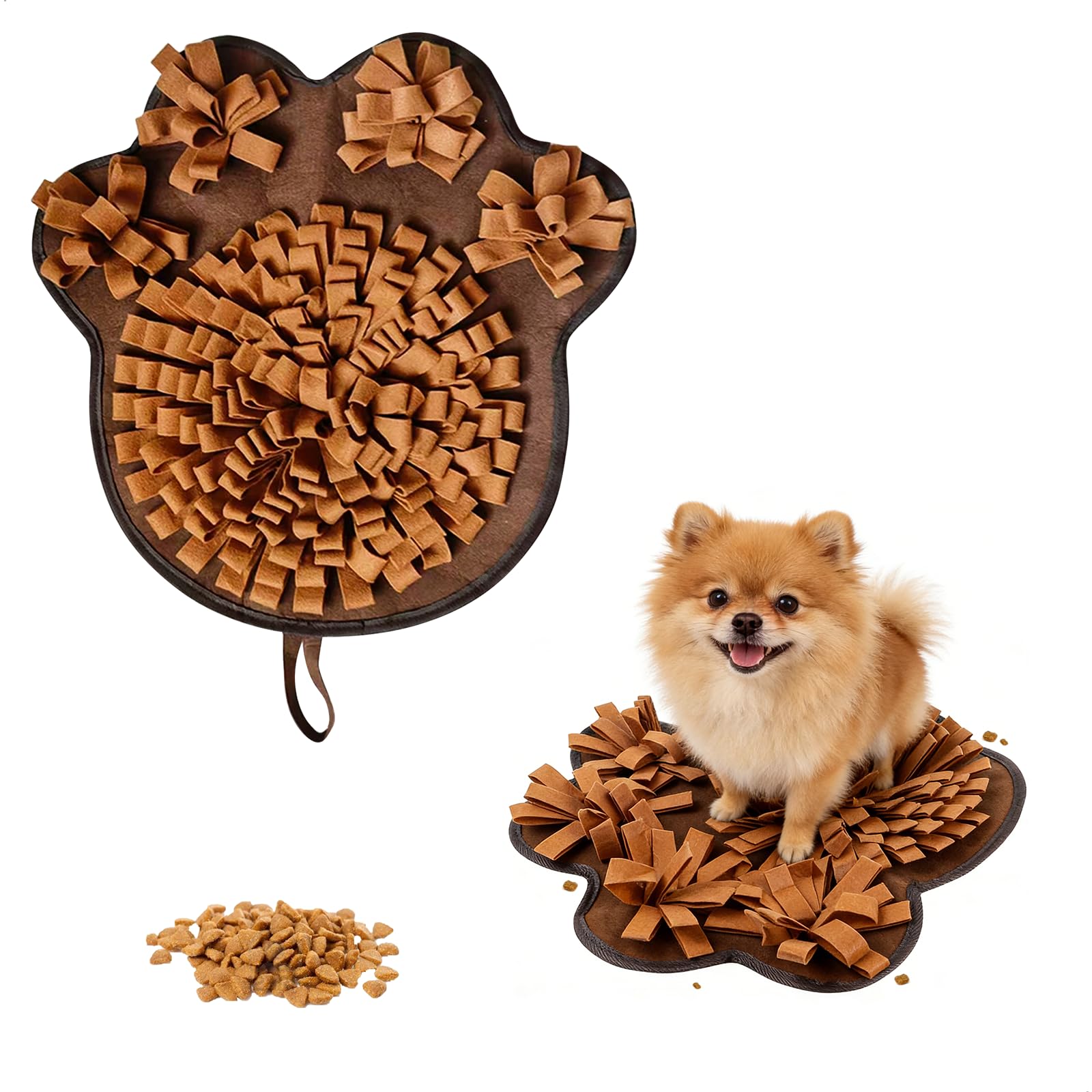 Alfombra Olfativa Perros, Manta Olfativa Perro, Juguete de Estimulación Mental para Cachorros Snuffle Mat for Dogs, de Fieltro Antideslizante Lavable Forma Garra 46x45cm para Perros Grandes Pequeños