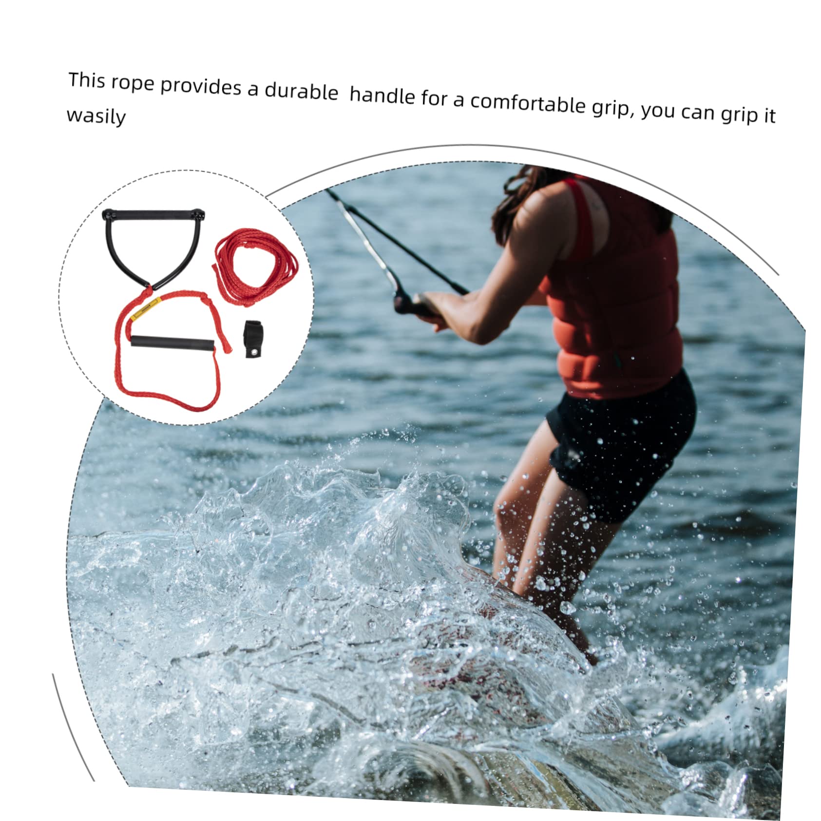 Toddmomy Wakeboard Rope for Water Sports Durable Wear Resist Skiing Rope with Stable Handle Lightweight Compact Design for for Water Skiing Tubing Activities