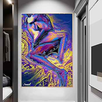 キャンバスプリントア－ト　裸婦 おばあちゃんの絵、乳母の壁アート、キャンバスプリント