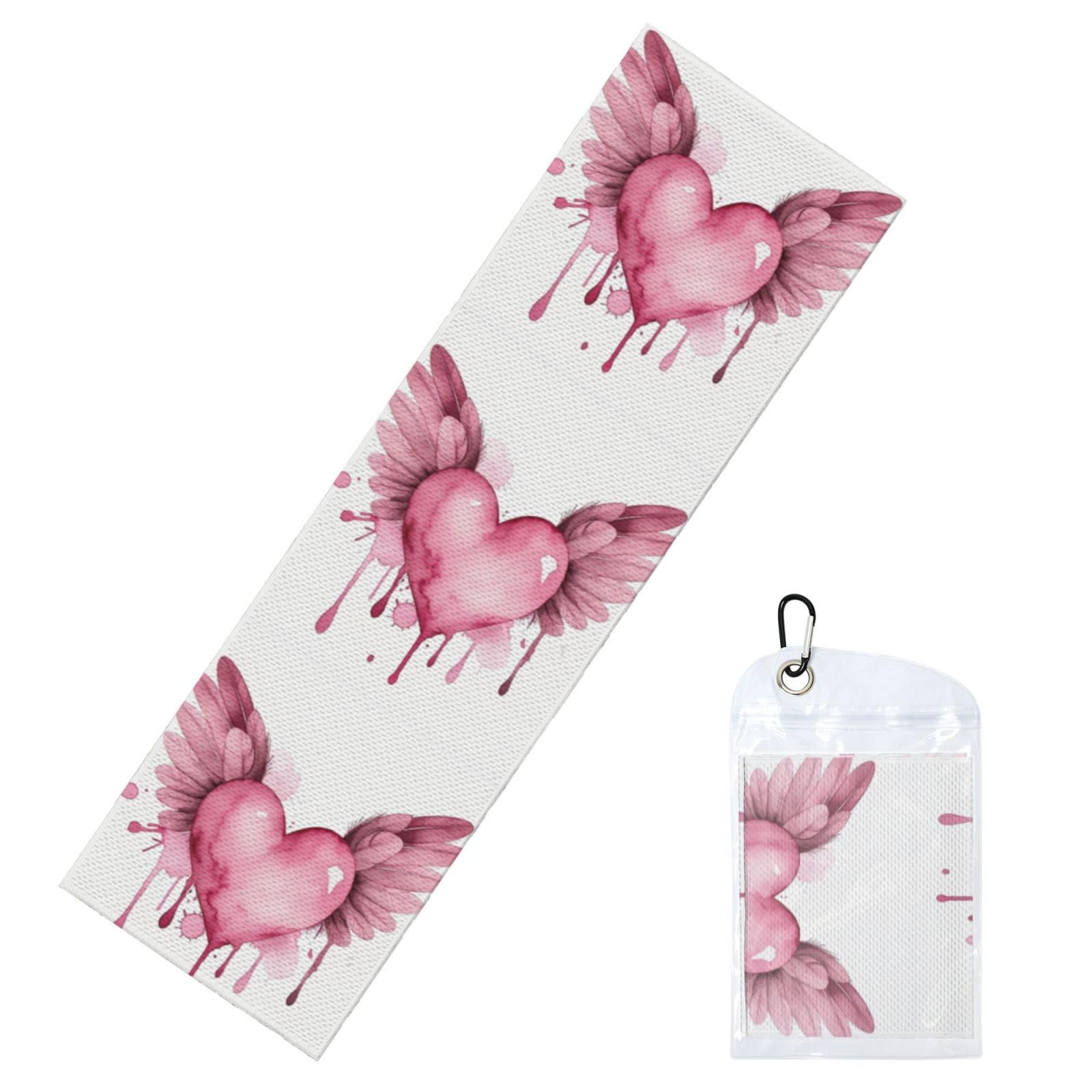 HGIUYDRD wings of love Print Cooling Sports Towel with PVC Carry Bag for Gym, Beach, Golf and World Cup Events