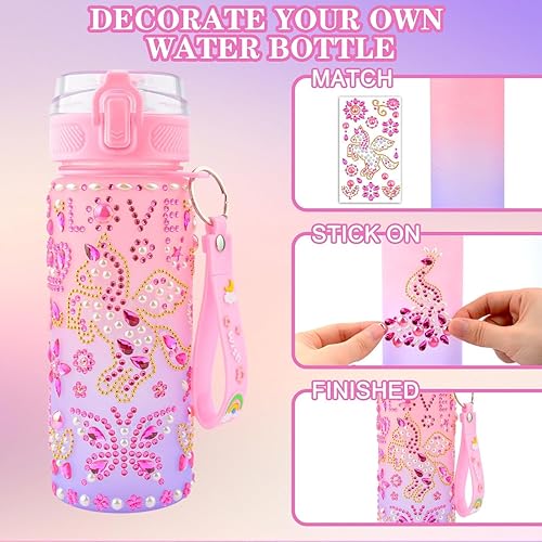 Miniatura 5 de Regalos de Navidad para niñas de 5, 6, 7, 8, 9, 10, 11 años, decora tus propios kits de botellas de agua para niñas, divertidos biberones de