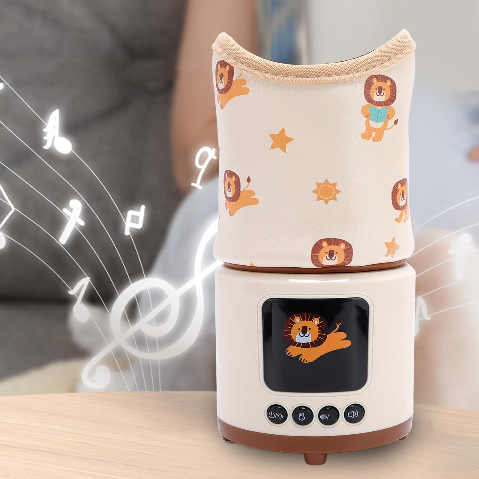 Asixxsix Scaldabiberon a Rumore Bianco, Scaldalatte Intelligente Multifunzionale a Temperatura Costante con Timer per Latte Materno e Biberon, Design Portatile per Uso Esterno (Leonessa)
