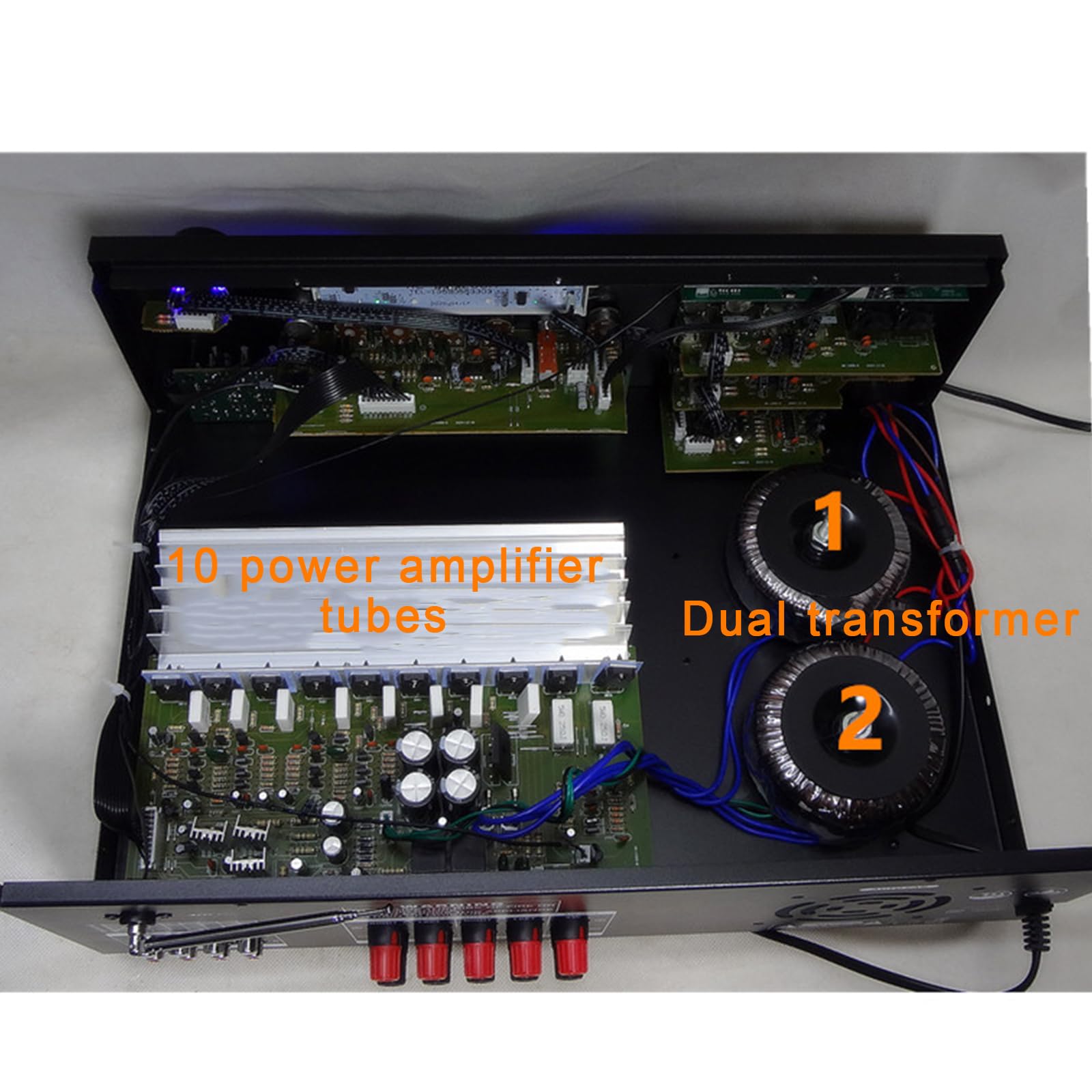 Amplificatore Audio Stereo da 900 W, Ricevitore Audio a 2.1 Canali, con Display dello Spettro + Manopola del Volume, Regolazione Dell'equalizzazione, per Altoparlanti Home Theater E Studio